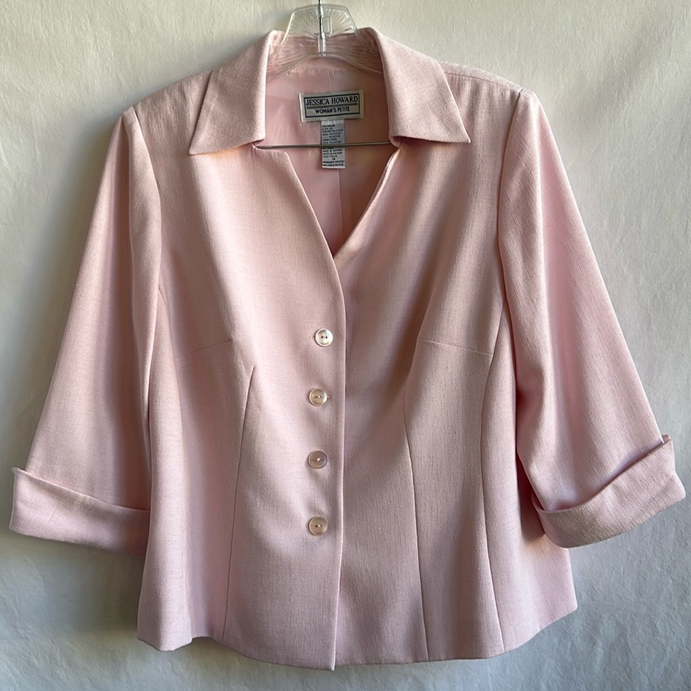 Jessica Howard light pink lined jacket, size 14P